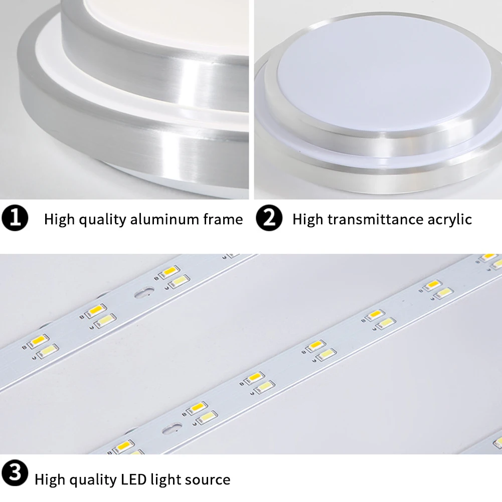 Ceiling Light Round Bedroom Bathroom Hallway Surface Mounted Stepless Dimmable LED Panel Living Room Kitchen Outdoor Indoor