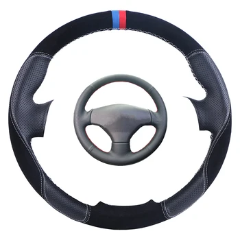 

Suede Leather Car Steering Wheel Cover For Peugeot 206 1998-2005 206 SW 2003-2005 206/Custom Steering Wrap braid