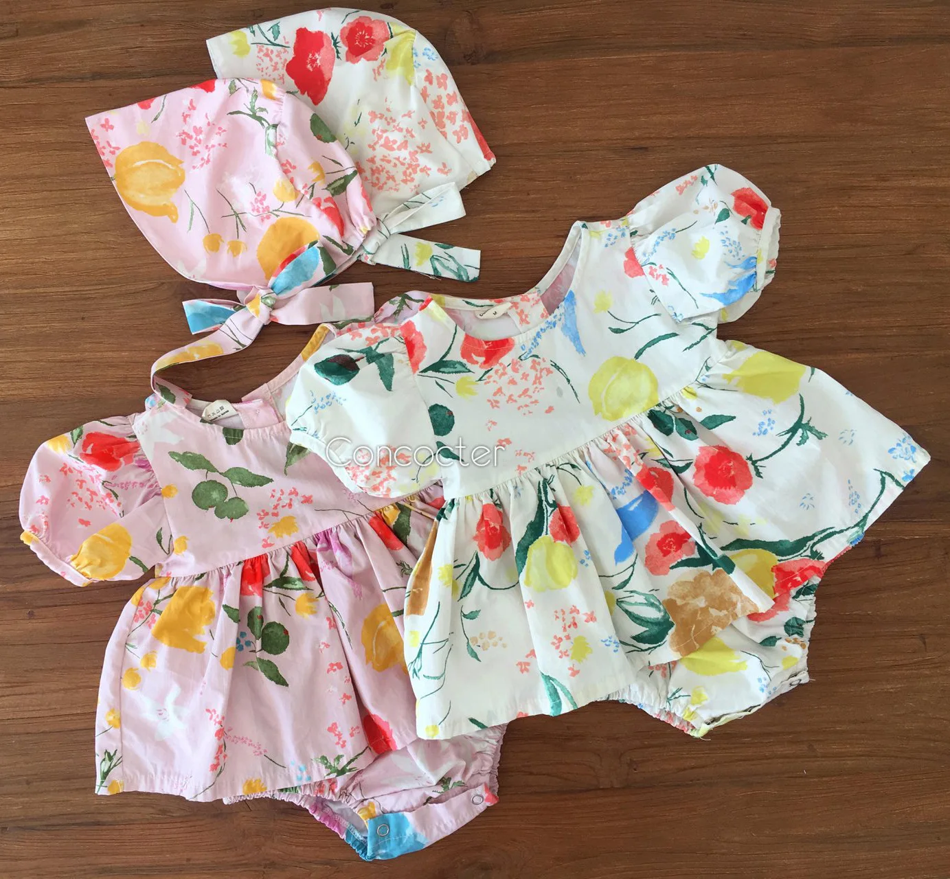 Боди для маленьких девочек Сезон лето 2020 Комбинезон с цветочным принтом Милая