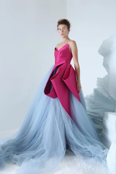 2 цвета вечернее платье длинное abiye robe de soiree Вечерние платья из тюля vestido de festa элегантные вечерние платья с открытыми плечами
