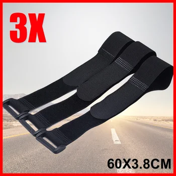 

3PCS Elastic Cable Ties Nylon Fastening Strap Hook and Loop Magic Stretch Tapes with Plastic Buckle Heat Resistance Releasable