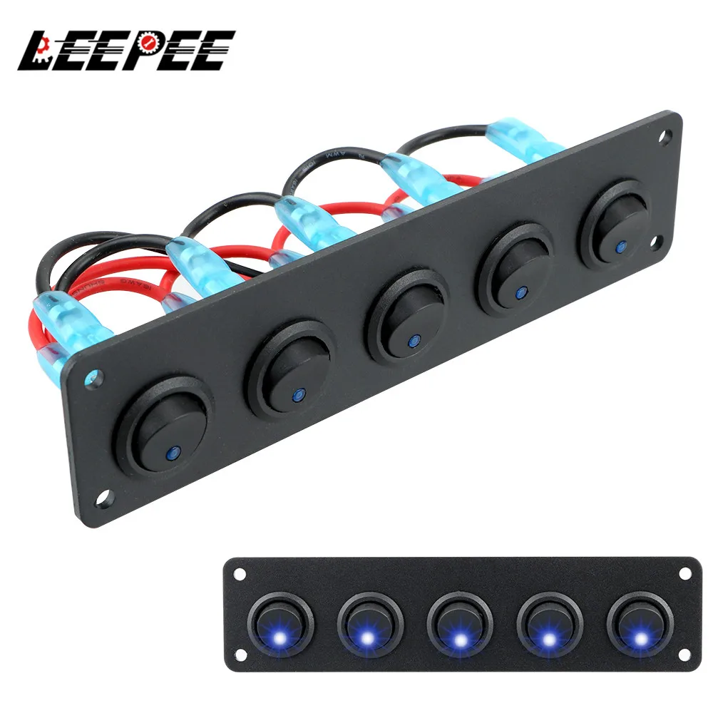 12V Switch Box Rocker with LED Light Indicator For Truck JEEP Offroad RV 6  Gang Toggle Controller Panel Durable - AliExpress