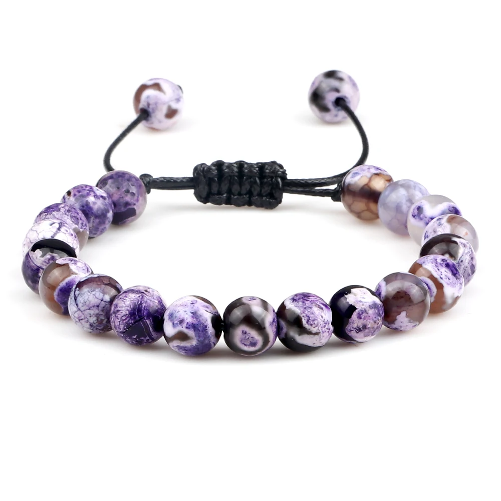 8mm Men Women Fire Agates Onyx Beads Bracelet Bangles Healing Natural Stone Chakra Prayer Charm Buddha Adjustable Jewelry Gifts Stone Bead Bracelet Natural Stone Bracelet Beaded Bracelet