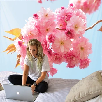 

Schöne Kirschblüte Hippie Wand böhmischen Wandteppich Mandala Wandkunst Dekoration Wandteppich