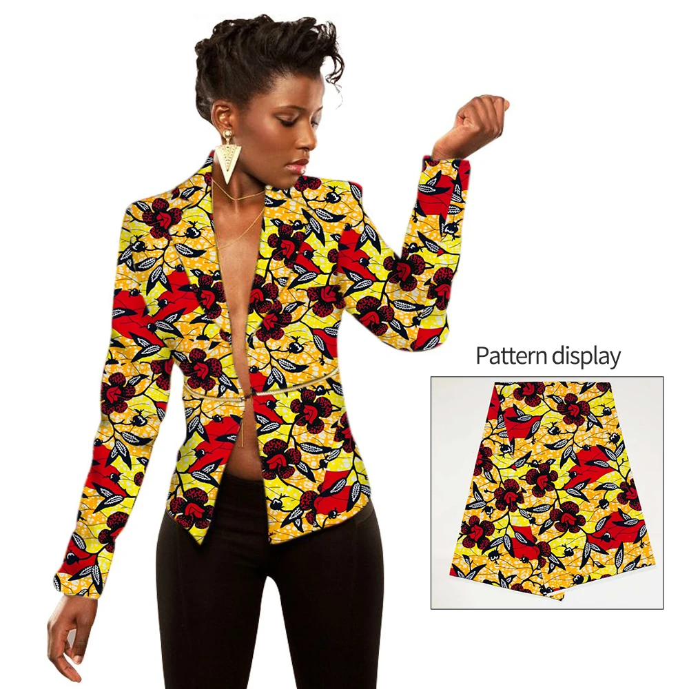 Африканская одежда для женщин, Анкара, куртка с принтом, модный Дамский жакет с длинными рукавами, костюм для женщин, индивидуальная Дизайнерская одежда