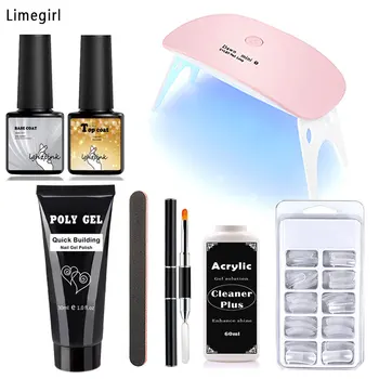 

Poly Builder UV Gel Set Fast logistics delivery 30ml Quick Building Finger Extension Crystal UV LED Jelly Acrylic Gel Nail Art