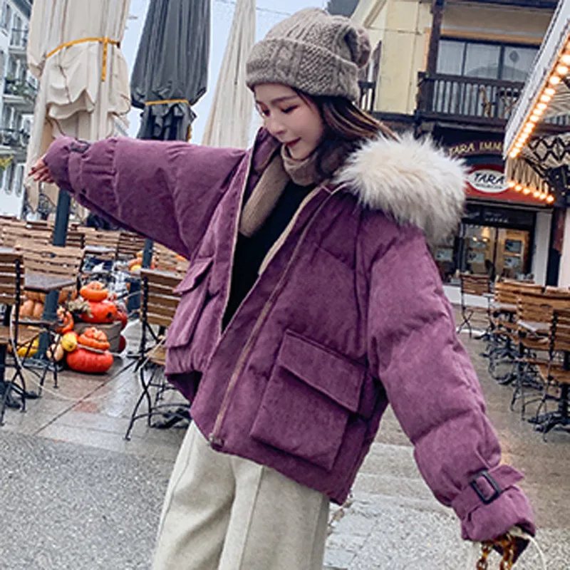 Cotton jacket new fashion High-end short coat female winter cotton outerwear hooded thick warm jacket women loose tops