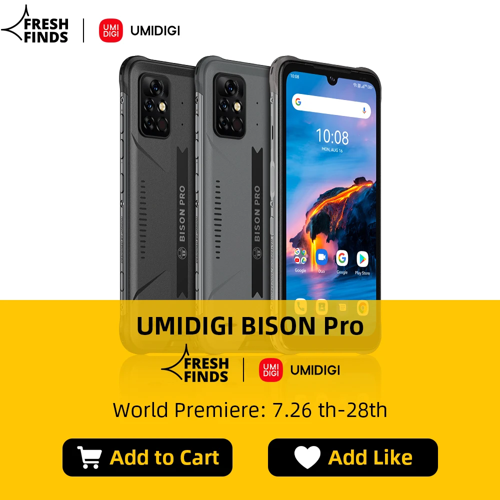 UMIDIGI-teléfono inteligente BISON Pro, versión Global, 128GB, IP68/IP69K, Helio G80, NFC, cámara de 48MP, pantalla FHD de 6,3 pulgadas, 5000mAh