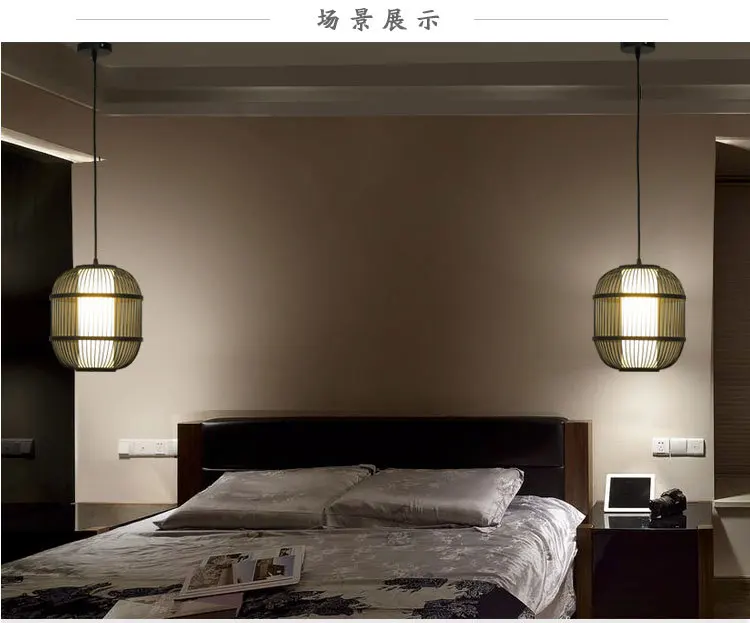 New Chinese Style Zen Chandelier Restaurant Light Balcony Lantern Japanese Style Restaurant Birdcage Clubhouse Tea Room Bamboo W