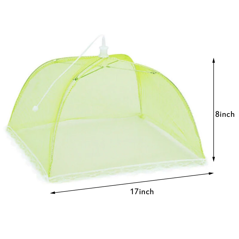 Foldable Kitchen Dish Cover Large Mesh Food Cover Solid Color Dish Anti-flies Anti-mosquito Outdoor Camping food cover
