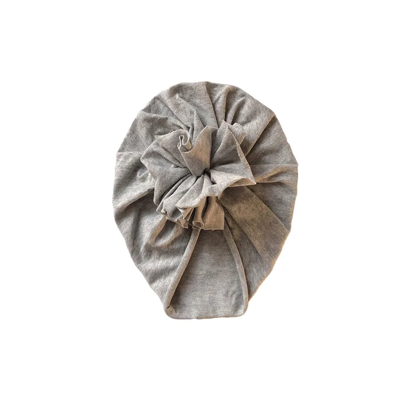 19 Baby Turban Good Quality Cotton Pleated Flower Girl Hats Infant Baby Beanie Caps Autumn Winter Solid Color Newborn Hats - Цвет: 19