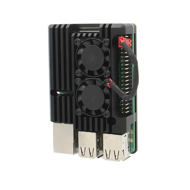 Новинка-чехол из алюминиевого сплава для Raspberry Pi 3B, металлический чехол для Raspberry Pi с двойным вентилятором, для Raspberry Pi 3 Model B+(Plus)/3B
