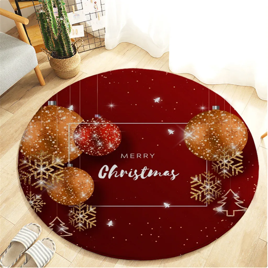 Веселый коврик с рождественским дизайном фланелевый кухонный дверной проем напольный коврик ванной напольный коврик с принтом 60 см украшение для рождественской вечеринки M850 - Цвет: D