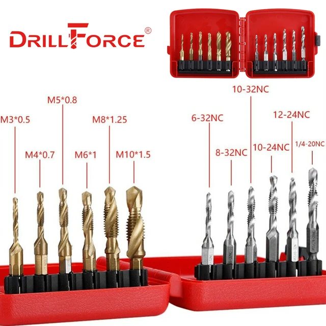 Jeu de forets et de tarauds combinés 3 en 1, avec revêtement en titane,  outil de perçage et de fraisage outils manuels taraudage et filetage outil  menuiserie - AliExpress