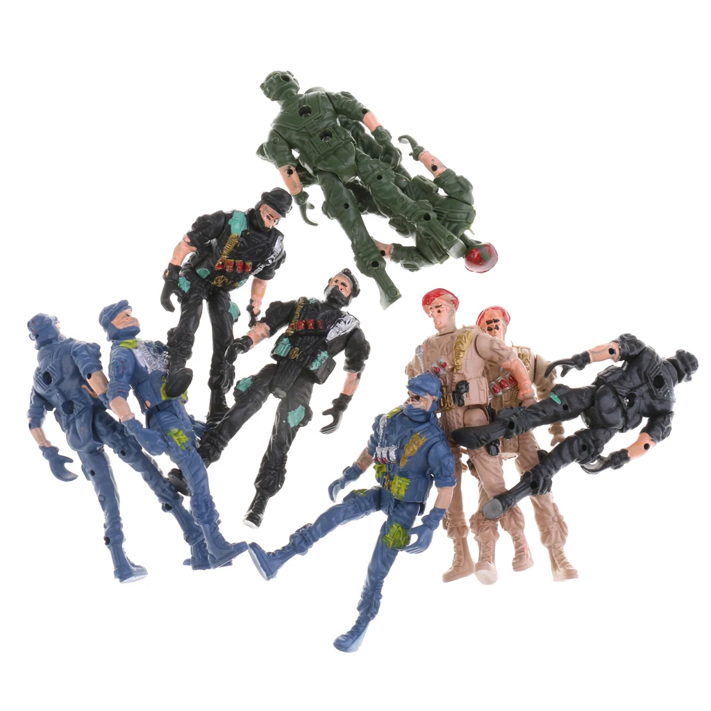 10 Pieces WWII Special Force Soldiers Playset 9cm  Men Action Figures