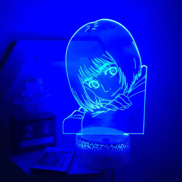 Anime Angriff auf Titan 3D Led Nachtlicht Manga Ackerman Acryl Board  Souvenir Zweifarbige Lampe Schlafzimmer Dekor Kind Weihnachtsgeschenk