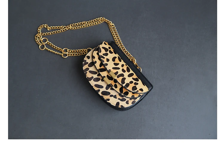 Leopard Животные узоры Крошечные маленькие органные сумки меховые зимние женские модные поясные сумки цепи женские сумки из натуральной кожи леопардовые сумки через плечо - Цвет: Leopard