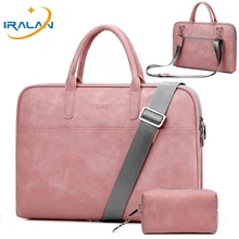 Матовая водонепроницаемая сумка из искусственной кожи для ноутбука 14 15,6 17,3, сумка для Macbook Air 13, сумка Pro 13,3 15, чехол для деловых женщин и мужчин, сумки через плечо