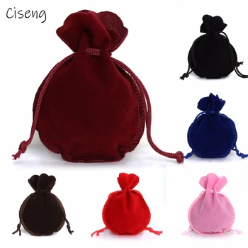 

Ciseng 10pcs/lot 7X9cm Jewelry Gift Bag Fabric Lint Jewelry Bag Packing Drawstring Pouch Calabash Shape Organizer Gift Packing