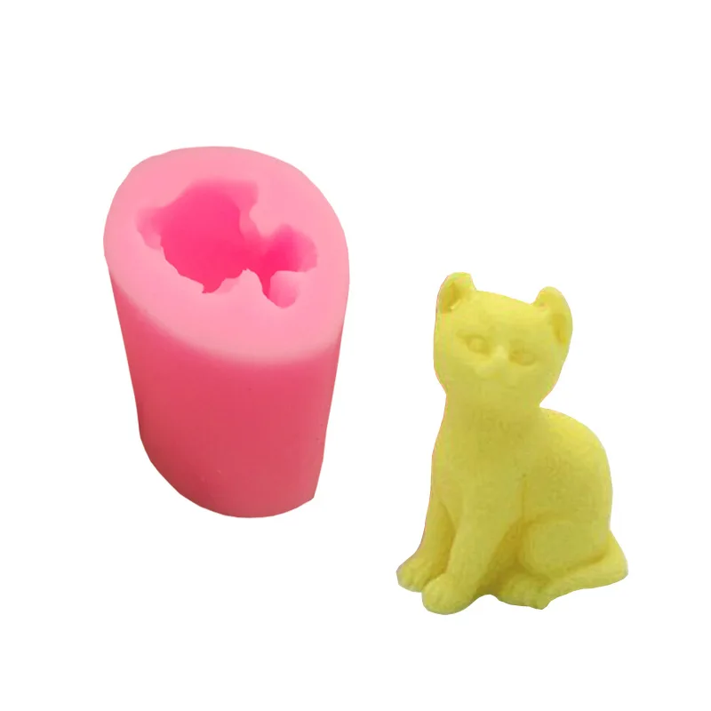 DIY Lovley маленькая свеча-кошка плесень 3D ремесло Мыло полимерные глиняные формы