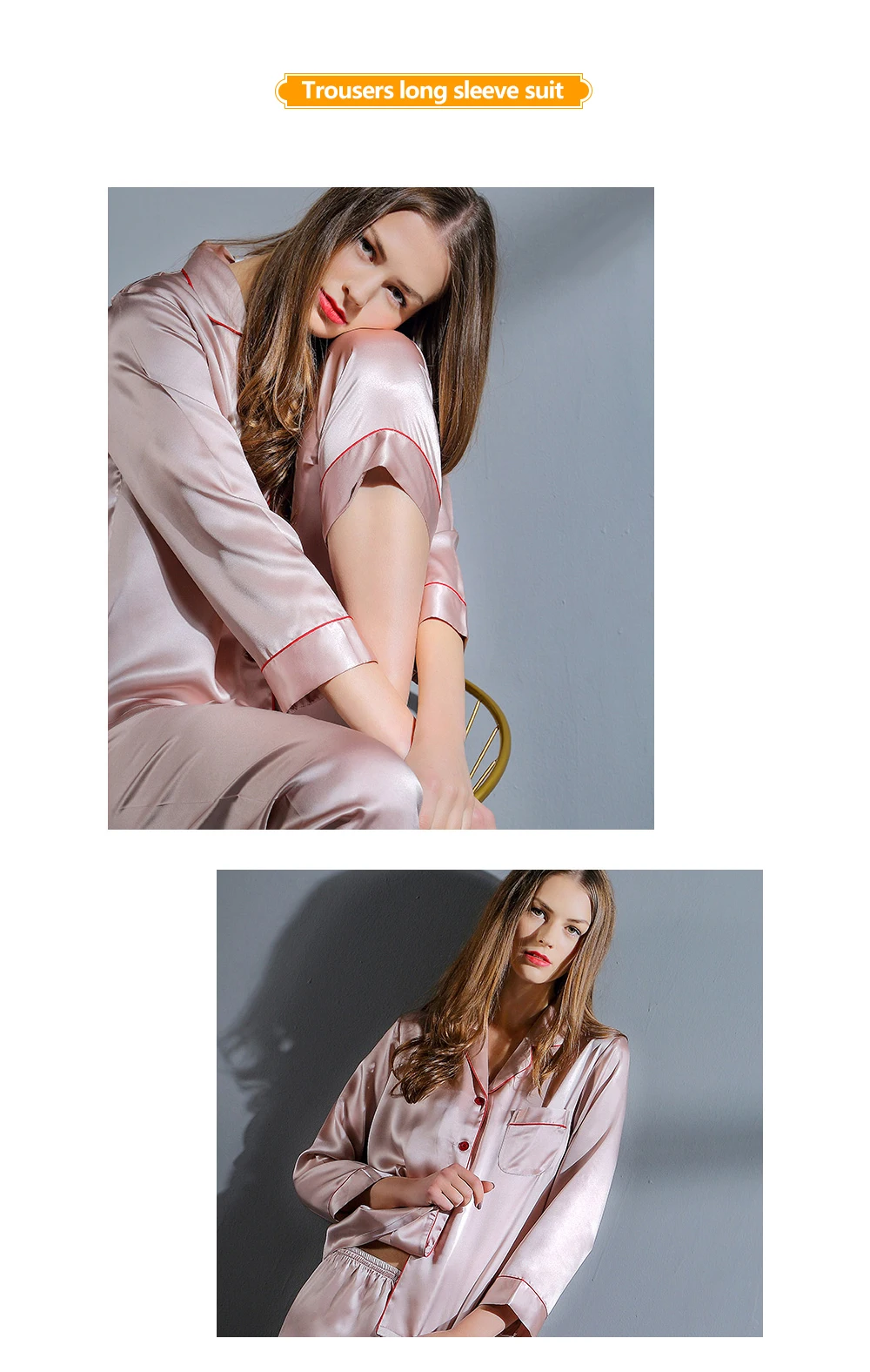 100% Mulberry Silk Pajamas Set Women Summer Autumn Spring Winter Long-sleeved Two-piece Set Silk Sleepwear Silk Pyjamas Women