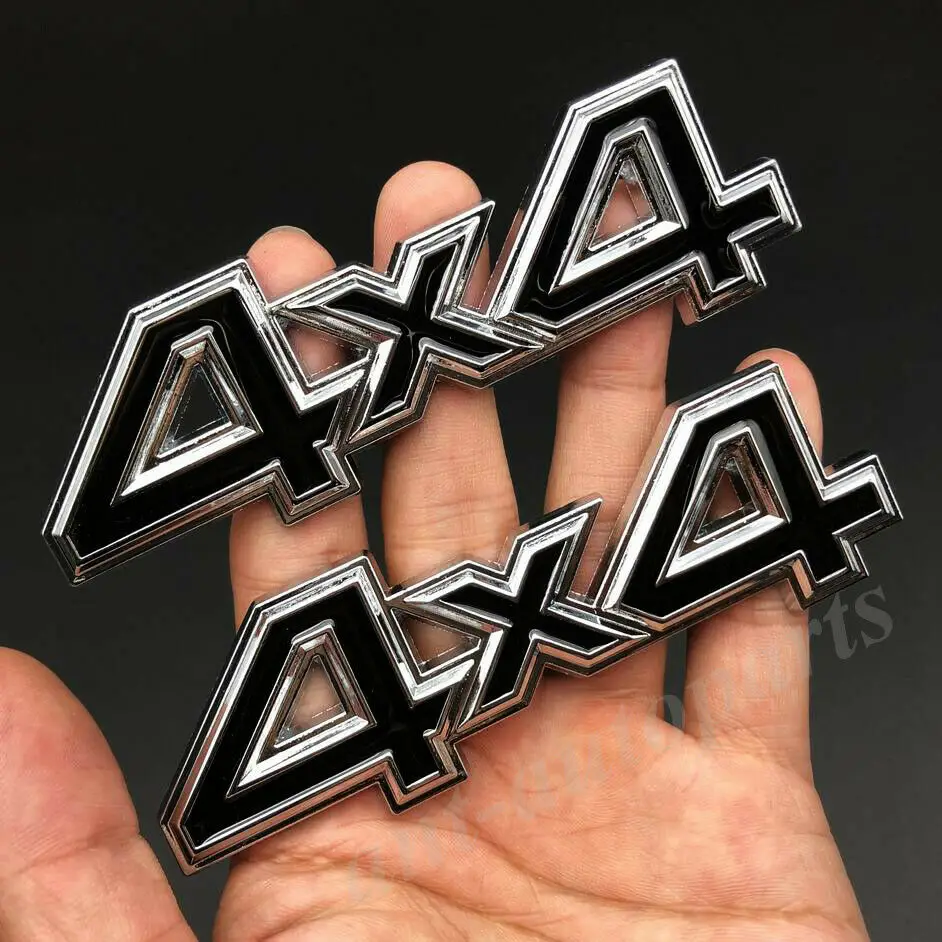 

2x Metal Black 4x4 Car Rear Trunk Emblem Badge Decal Sticker SUV 4WD AWD