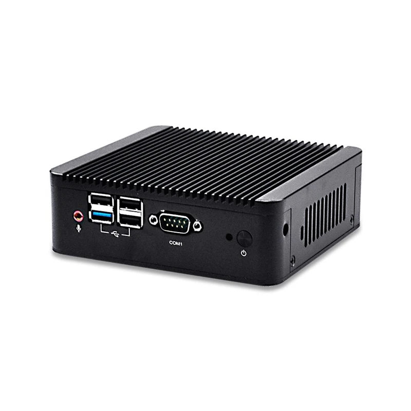 Linux мини ПК Ubuntu, Bay Trail J1900 четырехъядерный 2,42 ГГц, 4 Гб ОЗУ 32 ГБ SSD WiFi Dual LAN Мини ПК с последовательным портом