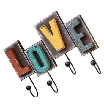 

1Pc Love Letter Hook Fashion Durable Creative Novel Wall Decoration Wooden Coat Hanger Hanging Organizer