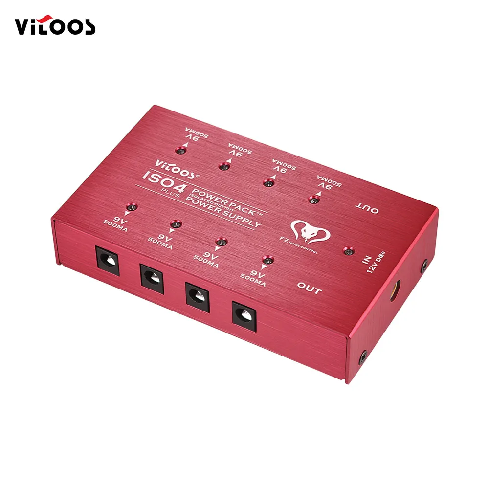 

VITOOS ISO4PLUS Compact Guitar Effects Power Supply Power Pack Station 8 Isolated DC 9V Outputs Max. 500mA