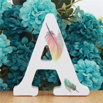 

1pc 10cm Feather Gift Wooden Letters Alphabet DIY Word Letter Wedding Name Design Art Crafts Standing Home Decor 3.94 Inches