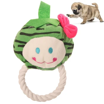 

Fruit Shape Pet Supply Dog Toys Dogs Chew Teeth Clean Outdoor Traning Fun Playing Green Rope Ball Toy For Large Small Dog Cat