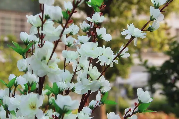 115CM height Artificial Cherry Spring Plum Peach Blossom Branch Silk Flower Tree For Wedding Party Decoration pink white red | Дом и сад