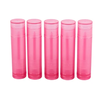 

Plastic Empty DIY Lip Balm Tube Lipstick Container Cosmetic Case 5pcs