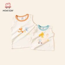 

Summer Baby Sleeveless T-Shirt Children For Boys Girls Kid's Shirts Child Baby Toddler Cotton Cartoon Tee Tops Clothing Short