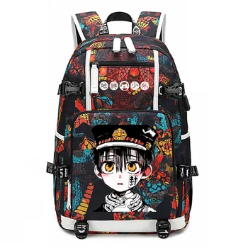 

Anime New Toilet-bound Jibaku Shounen Hanako-kun Backpack laptop Capacity knapsack Men Travel bags USB Oxford Backpack schoolbag