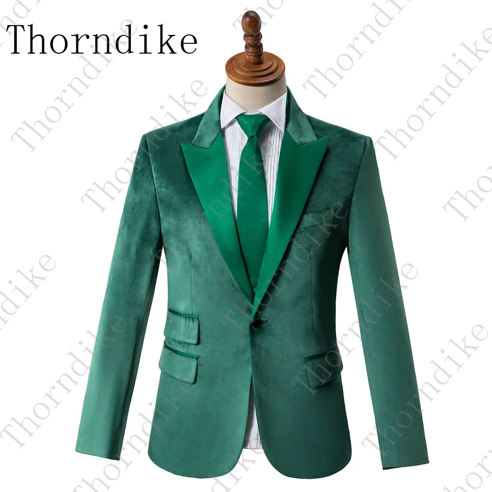 style 2 Thorndike золотая вышивка цветочный узор сценический костюм куртка мужской Стильный блейзер Мужской сценический вечерний блейзер мужской бархатный блейзер - Цвет: style 2