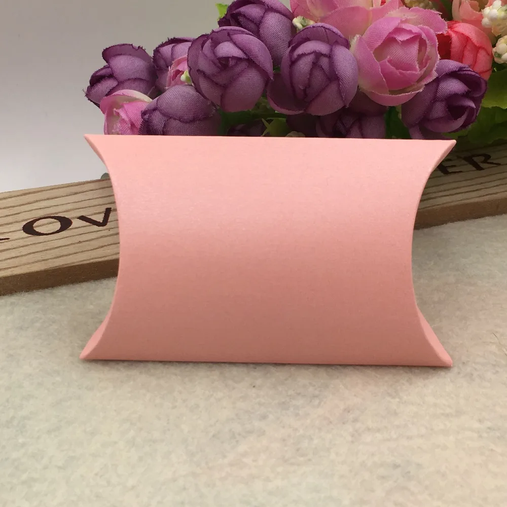 

24Pcs/Lot 8x5.5x2cm Pink Pillow Paper Box Small Container For Adornment Wrapping Packing Handmade Candy Cupcake Soap Storage Box