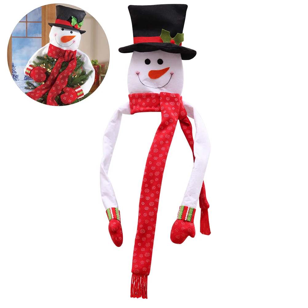 Christmas Tree Topper Christmas Snowman Hugger Tree Topper For New Year Christmas Decorations Xmas Party Supplies