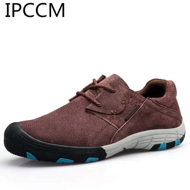 

IPCCM Spring And Autumn Outdoor Fashion Leather Breathable Low To Help Men's Adult Shallow Mouth Casual Slip Wear