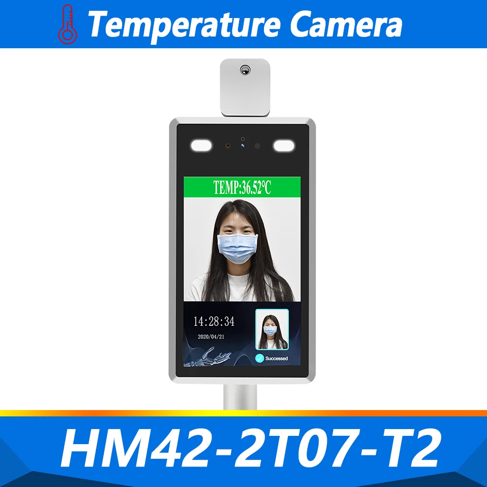 Cámara con detector de temperatura, indicador de temperatura de reconocimiento Facial, alarma de voz, Control de acceso Facial, tiempo de asistencia, 1080P