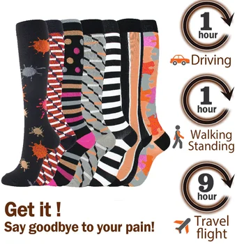 

7 Pairs/set Practical Durable Polyester Nylon Compression Socks Multipurpose Running Cycling Basketball Soccer Sports Hosiery