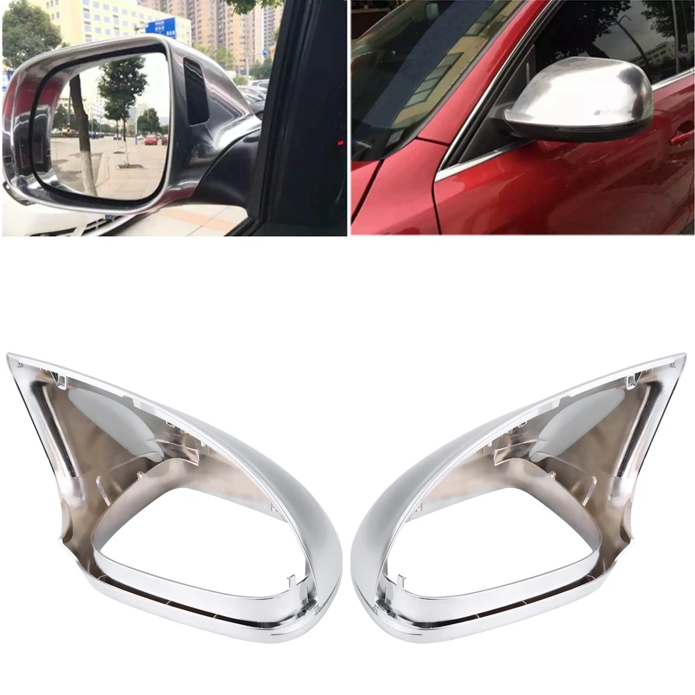 

1 Pair Rearview Mirror Shell Cover Side View Protection Cap Matte Chrome ABS For Audi Q5 2009-2015 For Audi Q7 2009-2017