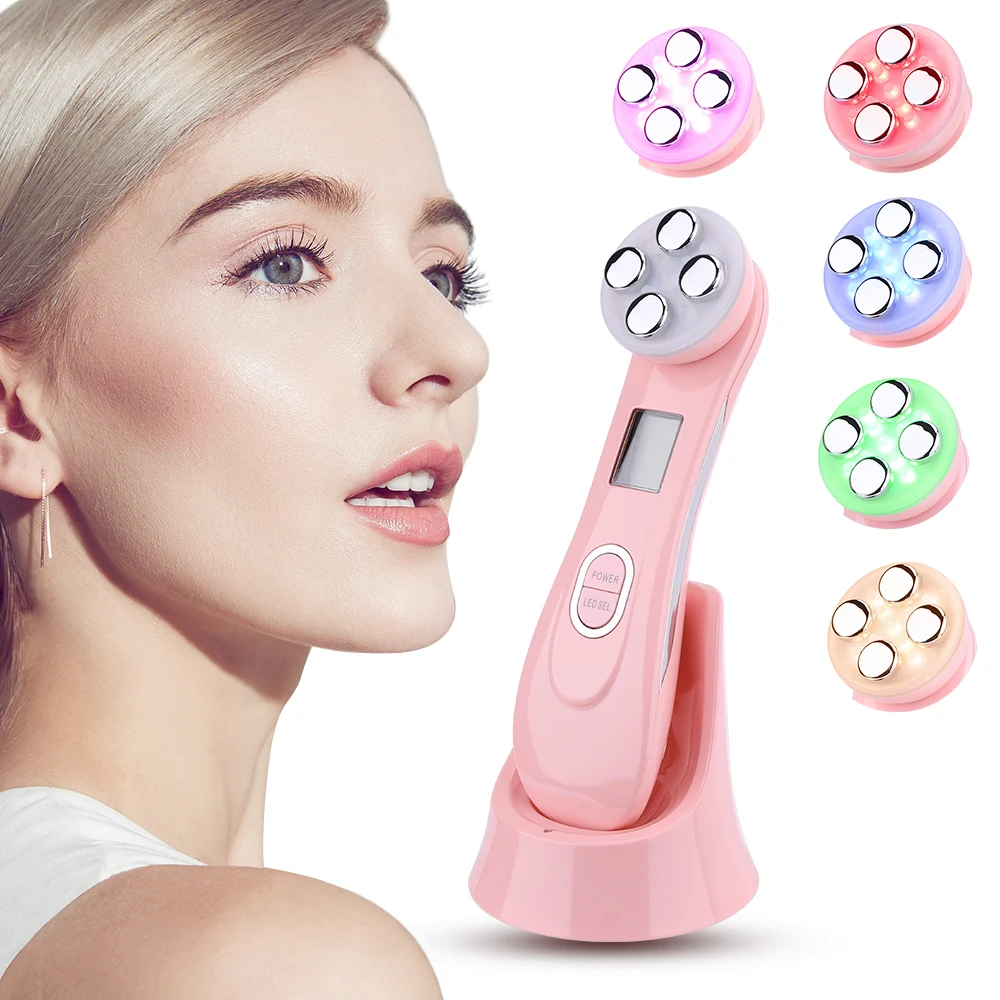 LED Photon Facial Skin Rejuvenation RF EMS Mesotherapy Face Lifting Tightening Device Black head Acne Remover Skincare | Красота и