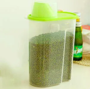 3L- Green Креативная коробка для хранения стирального порошка для бытовой пластиковой прозрачной покрытой стиральной порошка баки-контейнеры для хранения mx3021449 - Цвет: 3L- Green