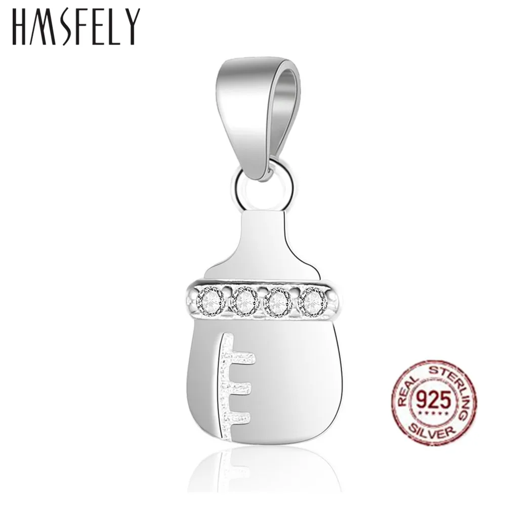 

HMSFELY 925 Silver Feeding-Bottle Pendant DIY Beaded Bracelet Accessories Dangles For Mom's Gift Charms Necklace Jewelry Making