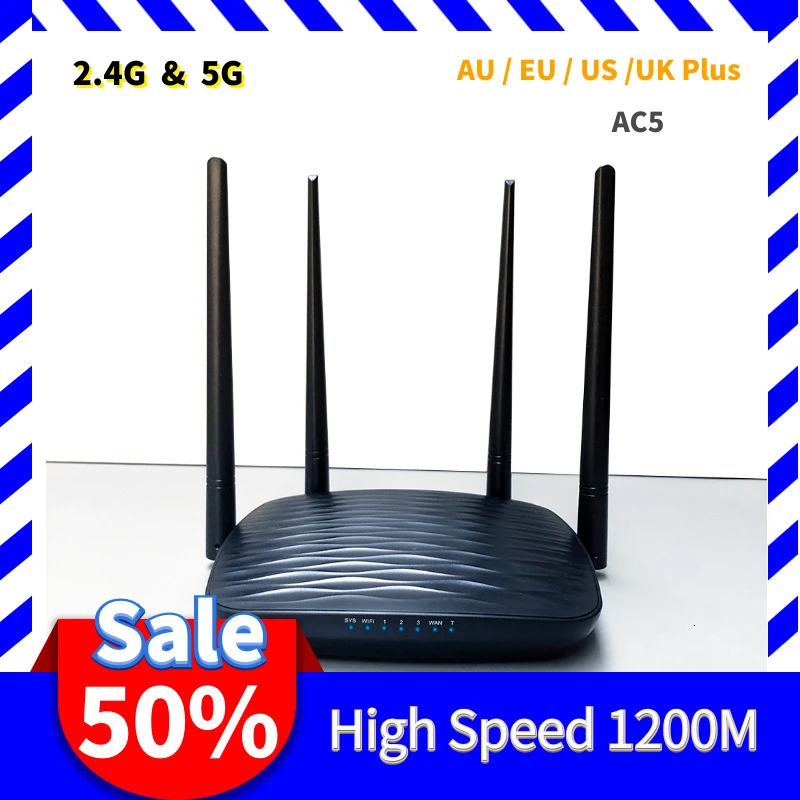 

Tenda AC5 AC1200 Router 5dBi Antennas Wifi Repeater 2.4Ghz 5GHz Dual Band Routers APP Control Wifi with English interface
