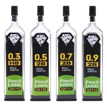 

5pcs 0.3/0.5/0.7/0.9mm HB 2B Refill Lead For Automatic Mechanical Pencils School Office Supplies G92E