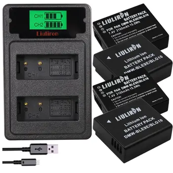 

4x DMW-BLG10 DMW BLG10E DMW-BLE9 Camera Battery + LCD Dual Charger for Panasonic LUMIX GF5 GF6 GX7 LX100 GX80 GX85 GX7 Mark II