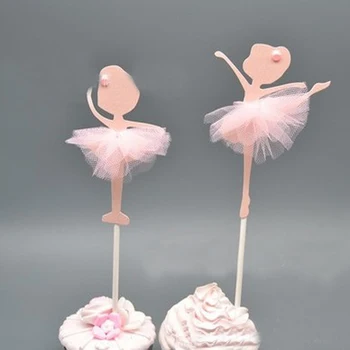 

4Pcs/Pack Cake Toppers Cupcake Topper Gold Glitter Dancing Girl Ballerina Cupcake Toppers Cake Picks Wedding Party Decoration