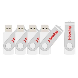 J boxing – clé USB 2.0 pivotante en métal, support à mémoire de 1GB 2GB 4GB 8GB 16GB 32GB, 5 pièces/lot, blanc, pour PC 